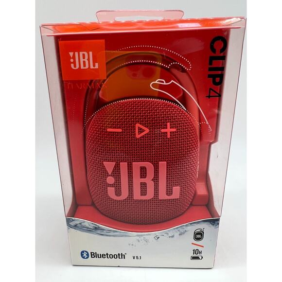 JBL Clip 4 Portable Bluetooth Speaker Red NEW - Picture 12 of 12